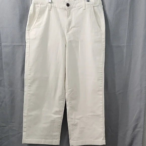 Ella Moss Women’s Wide Leg Crop Pants Cream Size 8 - Picture 2 of 12